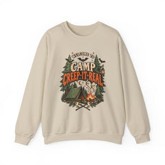 Camp Creep-It-Real Sweatshirt — Retro Spooky Camping Crewneck - Halloween Vibes