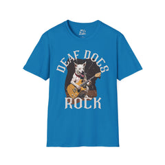 Rockstar Dog Bass Guitar Unisex T-Shirt - Deaf Dogs Definitely Rock on Electric Guitars Design