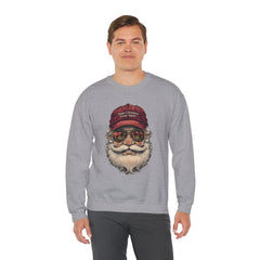 Santa With 'Make Christmas Great Again' Cap Crewneck Sweatshirt