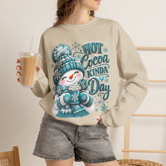 Hot Cocoa Kinda Day Sweatshirt- Winter- Christmas- Snowman