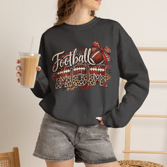 Football Mom Crewneck Sweatshirt — Leopard & Bow Team Spirit