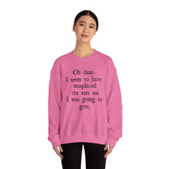 Sarcastic Crewneck Sweatshirt - Don’t Give A Rats Ass