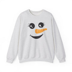 Happy Snowman Crewneck Sweatshirt | Winter Apparel, Christmas Gift, Cozy Sweater, Holiday Clothing, Carrot Nose Design