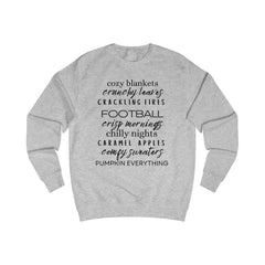 Autumn Fall Unisex Sweatshirt - Cozy Crisp Air Falling Leaves Cider Hot Cocoa Season