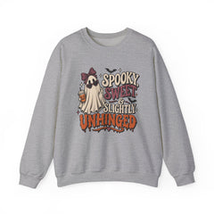 "Spooky Sweet Slightly Unhinged" Halloween Ghost Sweatshirt