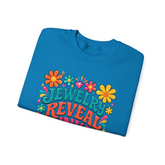 Jewelry Reveal Junkie Sweatshirt by Gildan, Cozy Unisex Crewneck, Gift for Jewelry Lovers
