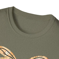 Vintage Newspaper Print Pen & Ink Bow T-Shirt