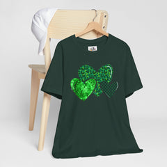 Green Hearts St. Patrick's Day Tee - Unisex Short Sleeve Shirt / Christmas