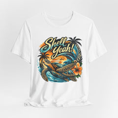 Shell Yeah! Turtle Graphic Tee — Tropical Beach Surf T-Shirt