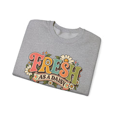 Fresh as a Daisy Crewneck Sweatshirt – Retro Spring Floral Graphic