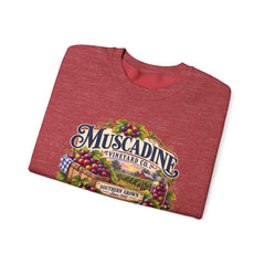 Muscadine Vineyard Crewneck Sweatshirt — Vintage Grape Winery Graphic - Southern Heritage