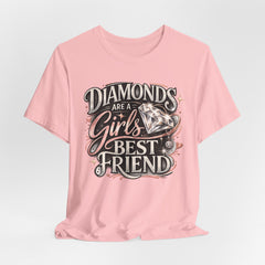 Diamonds Are a Girl's Best Friend T-Shirt – Retro Script Diamond Graphic Tee