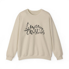 "Merry Christmas" Crewneck, Unisex Sweater, Winter Fashion, Festive Apparel, Holiday Gift, Christmas tree
