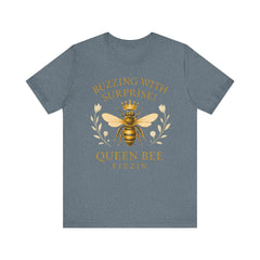 Buzzing With Surprise Tee, Funny Bee Shirt by Bella Canvas, Queen Bee Fizzin