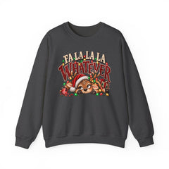 'Fa La La La Whatever' Cute Sleepy Reindeer Christmas Sweatshirt