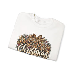 Merry Christmas Vintage Pinecone Design- Leopard Print