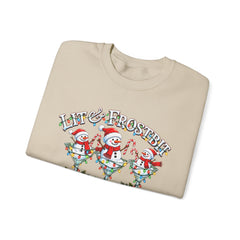 Lit & Frostbit Design | Festive Christmas Martinis, Winter Parties, Snowman Apparel, Christmas Party Sweatshirt