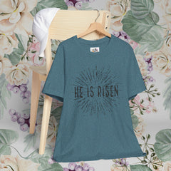 He Is Risen Unisex Short Sleeve Tee - Easter Celebration Shirt