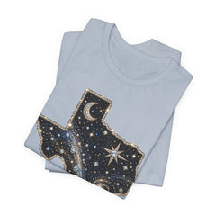 Texas Night Sky Tee — Celestial Moon & Stars State Graphic T-Shirt