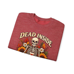 Skeleton Coffee Sweatshirt, Dead Inside But Caffeinated Crewneck, Halloween Gift, Unisex Fall Apparel, Cozy Lounge Wear