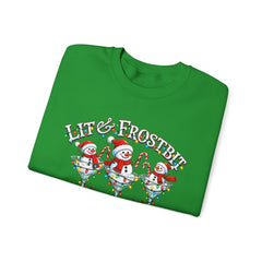 Lit & Frostbit Design | Festive Christmas Martinis, Winter Parties, Snowman Apparel, Christmas Party Sweatshirt