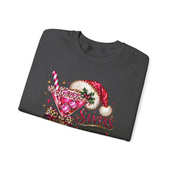 "Santa's Favorite Hot Mess" Sparkle Martini Holiday Christmas Crewneck