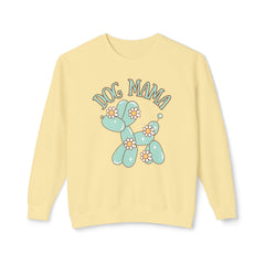 Dog Mama Crewneck Sweatshirt — Cute Balloon Dog Floral Design- Comfort Colors