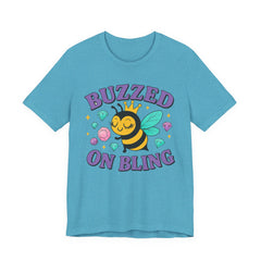 Buzzed on Bling - Bee T-Shirt | Fun Unisex Tee for Bee Lovers and Jewelry Lovers alike