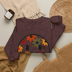 Floral Smile Sweatshirt — Retro Fall Flowers Smiley Crewneck