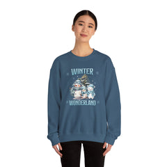 Winter Wonderland with Snowmen - Crewneck Sweatshirt -  Blue Design