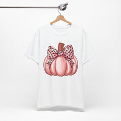 Cute Pink Pumpkin Graphic Tee for Fall, Autumn Shirt, Halloween Top, Harvest Celebration T-Shirt, Seasonal Apparel, Gift Idea