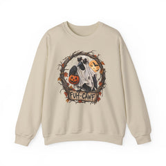Halloween Ghost Crewneck Sweatshirt – 'Fuh-Cawf' Spooky Pumpkin Design