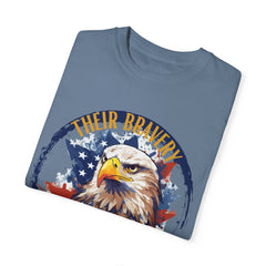 Their bravery, our freedomsT-shirt - Military Branches, Right to Bear Arms, American Flag