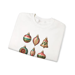 Crewneck Sweatshirt — Vintage Christmas Ornaments Holiday Pullover