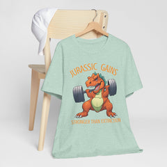 Jurassic Gains- Fitness T-shirt for Gym Workouts