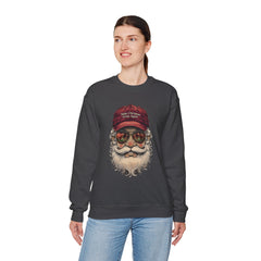 Santa With 'Make Christmas Great Again' Cap Crewneck Sweatshirt