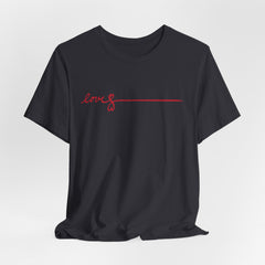 Love Signature T-Shirt – Minimal Red Script Tee