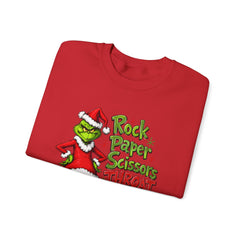 Rock - Paper - Scissors - Throat Punch- Dr. Seuss Grinch Christmas Sweatshirt