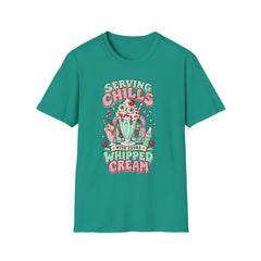 T-Shirt — "Serving Chills" Retro Dessert Graphic Tee (Extra Whipped Cream) - BP - Halloween