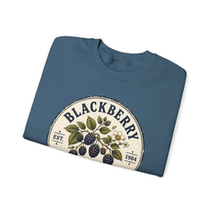 Blackberry Picking Club Crewneck Sweatshirt — Vintage Fruit Patch Design