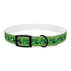 Copy of Dog Collar - Green Leprechaun Hats and Green Hearts Design