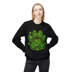 St. Patrick’s Day Shamrock Paw Sweatshirt — Lucky Clover Dog Lover Crewneck