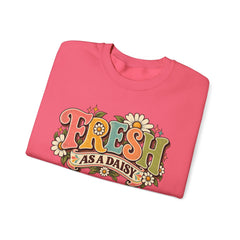 Fresh as a Daisy Crewneck Sweatshirt – Retro Spring Floral Graphic