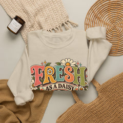 Fresh as a Daisy Crewneck Sweatshirt – Retro Spring Floral Graphic