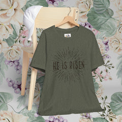 He Is Risen Unisex Short Sleeve Tee - Easter Celebration Shirt