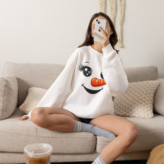 Happy Snowman Crewneck Sweatshirt | Winter Apparel, Christmas Gift, Cozy Sweater, Holiday Clothing, Carrot Nose Design