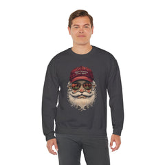 Santa With 'Make Christmas Great Again' Cap Crewneck Sweatshirt