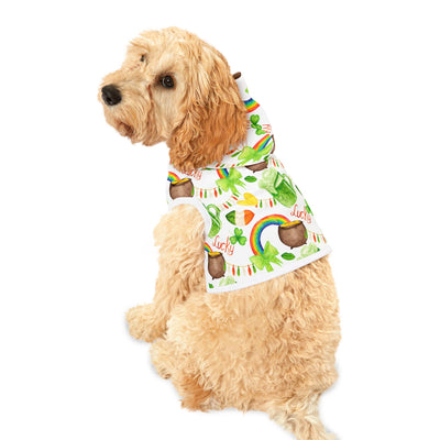 Beer and Shamrock Print Dog Hoodie for St. Patrick's Day