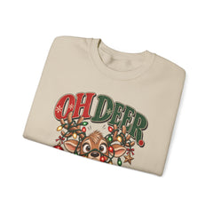 Oh Deer Christmas Sweatshirt — Cute Reindeer Holiday Crewneck