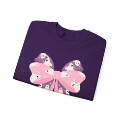 Ghost Bow Heavy Blend Sweatshirt - Halloween Ghost Bow Design